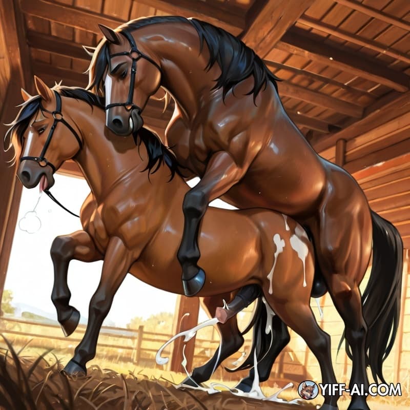 feral_on_feral, penetration, cum_inside, horse on horse, anatomically_correct,
