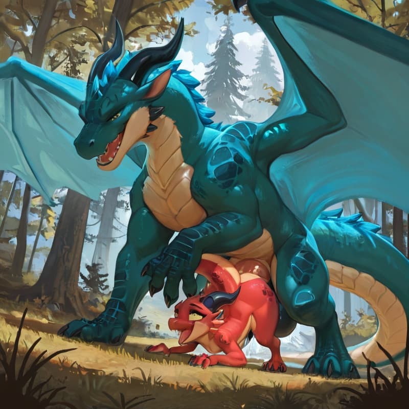 (Male dragon big_penis (feral:1.3)), +(female kobold (feral:1.3)), male_penetrating, female_penetrated, fully_inside, larger_male, (extreme_size_difference:1.3), (extreme_penetration:1.3),