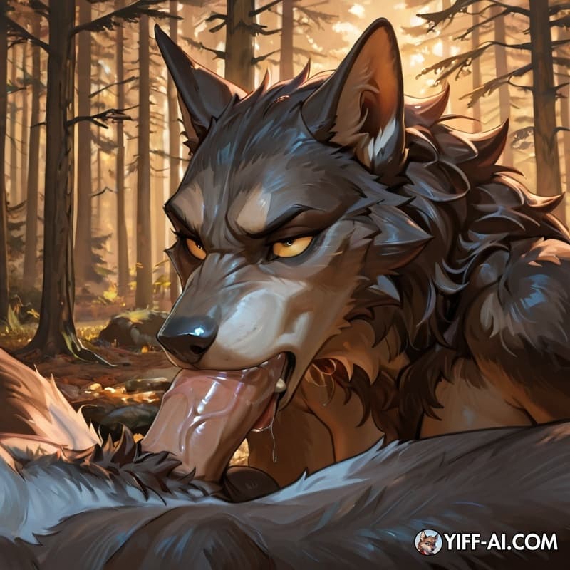 Werewolf.blowjob.human.penis.forest.arroused
