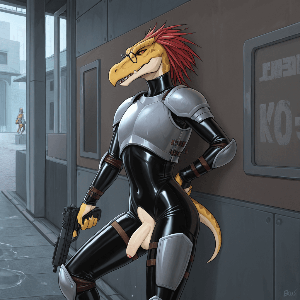 by brouva, by dark_nek0gami, by spiritalpham skinny Male, Male Kig-yar Ruuhtian scales, vanilla skin vanilla body, foreskin, small_penis, micropenis, short_tail, solo_Focus multiple_piercings, short_m