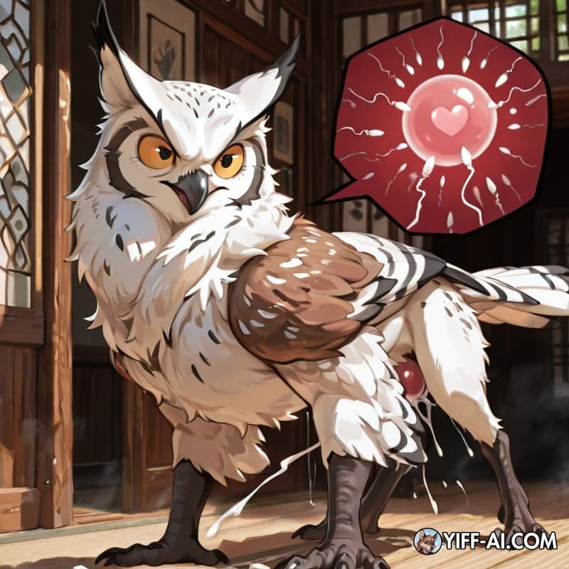 feral owl knot_fucking, sperm_cell, white_body, 