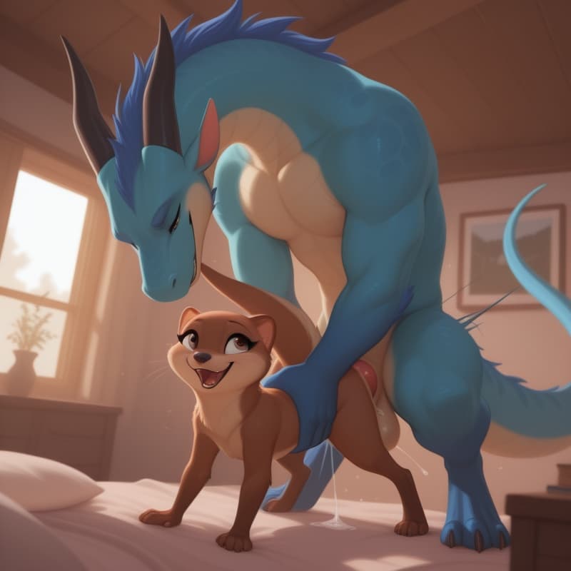 (bad_parenting:1.3), otter_space, male dragon, (female_weasel tits), penetration, (extreme_size_difference:1.3), size_difference, larger_male, (juvenile_female:1.3), balls_deep, (juvenile:1.3),  (youn