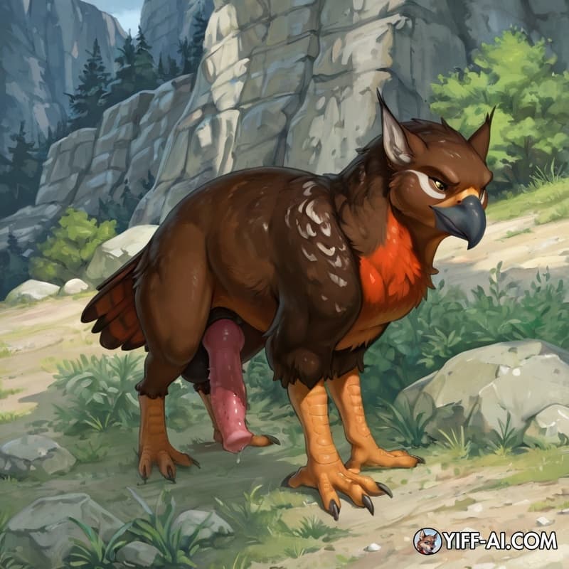 (by truegrave9), (feral showing off his avian penis:1.9),solo, feral, animal_genitalia, animal_penis, hybrid_genitalia, hybrid_penis, avian_penis, penile_spines, 40_inch_penis, long_penis, saggy_balls