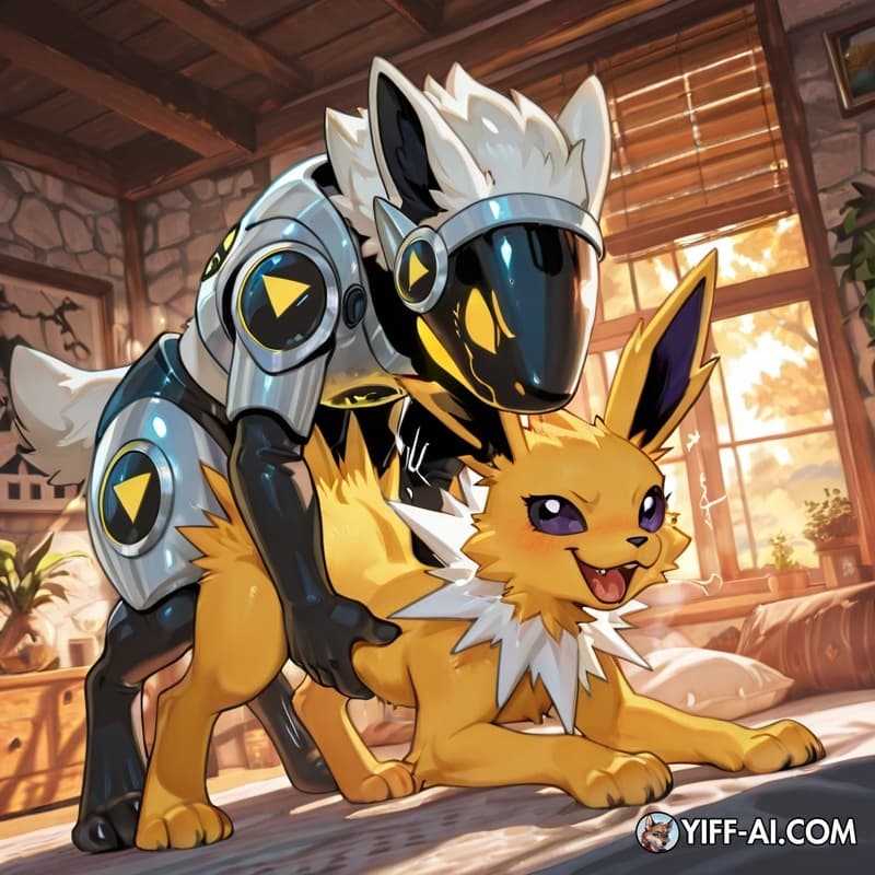 A female jolteon pegging a male protogen.