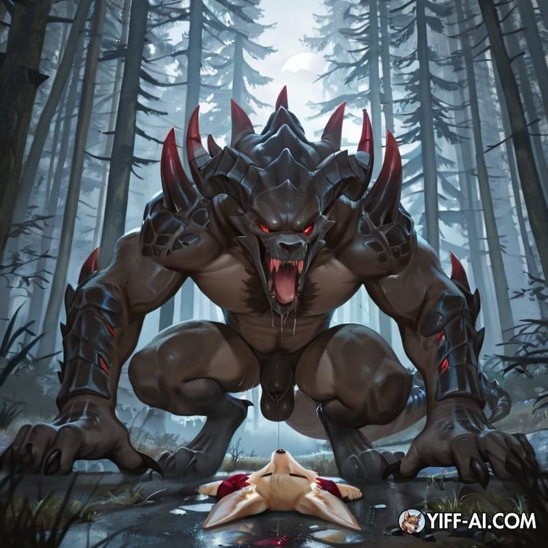Fennec fox kitsune hybrid cunt boy getting breeded by an death claw male