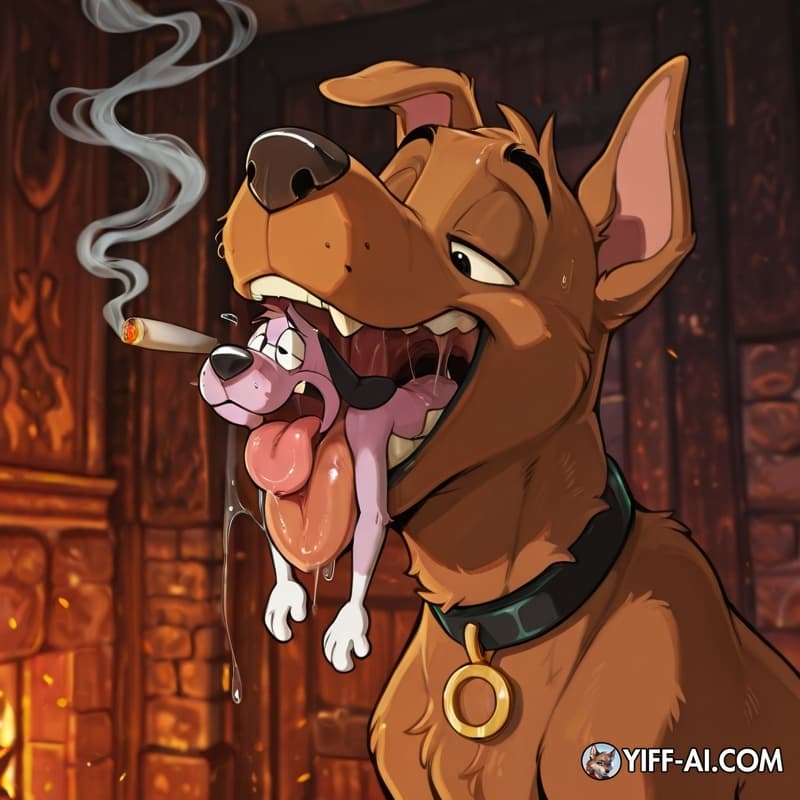 Gay stoner courage the cowardly dog male cartoon smoking with gay stoner male Scooby doo furry soft oral vore swallowing 
