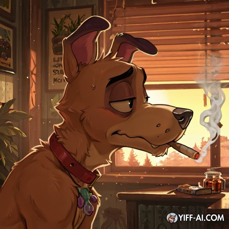 male/male,  gay,  yiff, soft vore, furry, courage the cowardly dog, stoned, smoking_marijuana,

