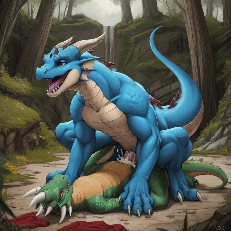 (Dragon, wings, realistic_feral, feral, male, male_on_top, huge, big_penis), (kobold, female, female_on_bottom),  dragon_penetrating_kobold, vaginal_penetration, feral_penetrating, living_condom, cum,