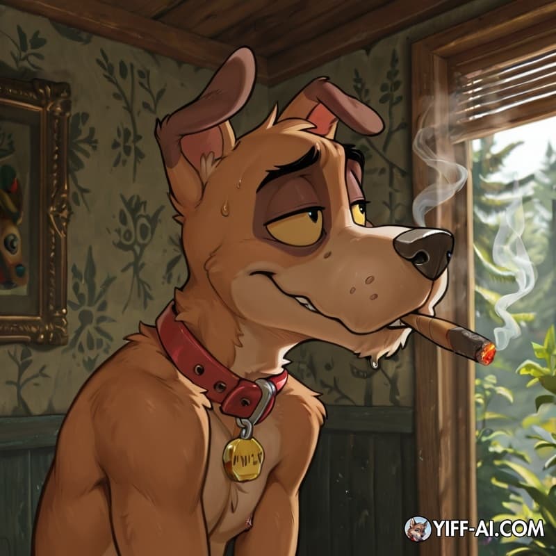 male/male,  gay,  yiff, soft vore,furry, courage the cowardly dog, smoking marijuana, 