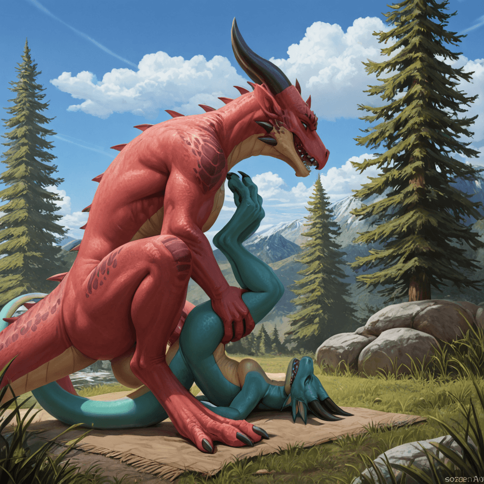 Dragon, realistic_feral, male, male_on_top, huge, big_penis, kobold, female, female_on_bottom,  dragon_penetrating_kobold, vaginal_penetration, feral_penetrating, living_condom,