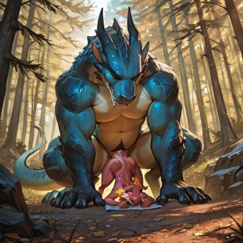 (Male dragon (feral:1.3)), (female kobold (feral:1.3)) male_penetrating, female_penetrated, fully_inside, size_difference, larger_male, extreme_size_difference, 