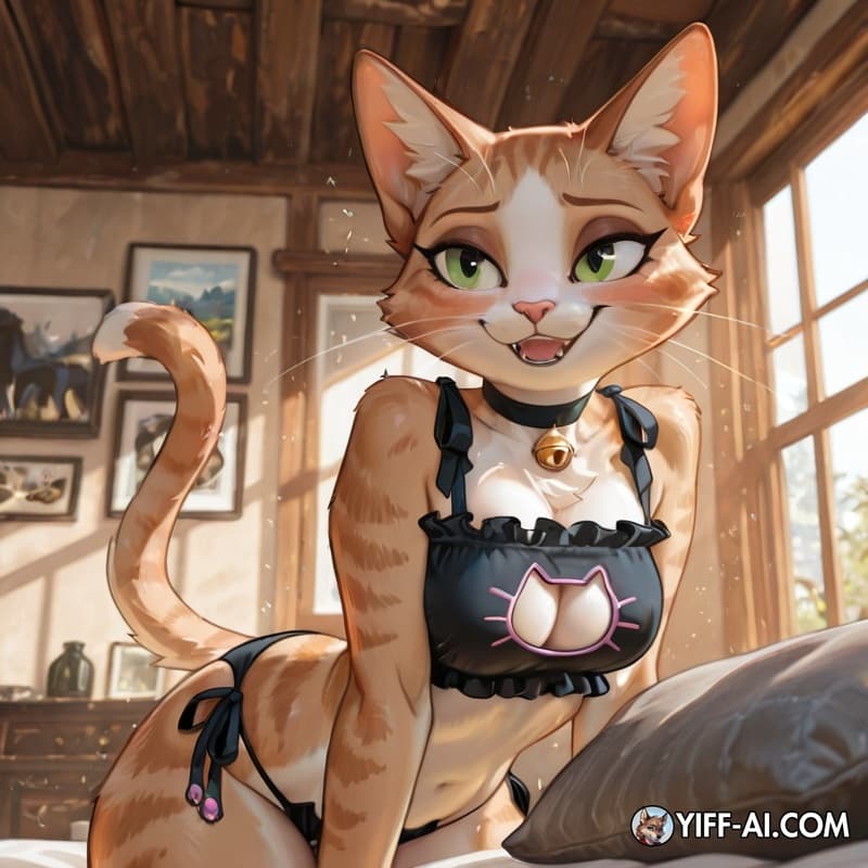 cat_tail, cat_smile, cat_lingerie, female_pred,  absorption_vore, 
