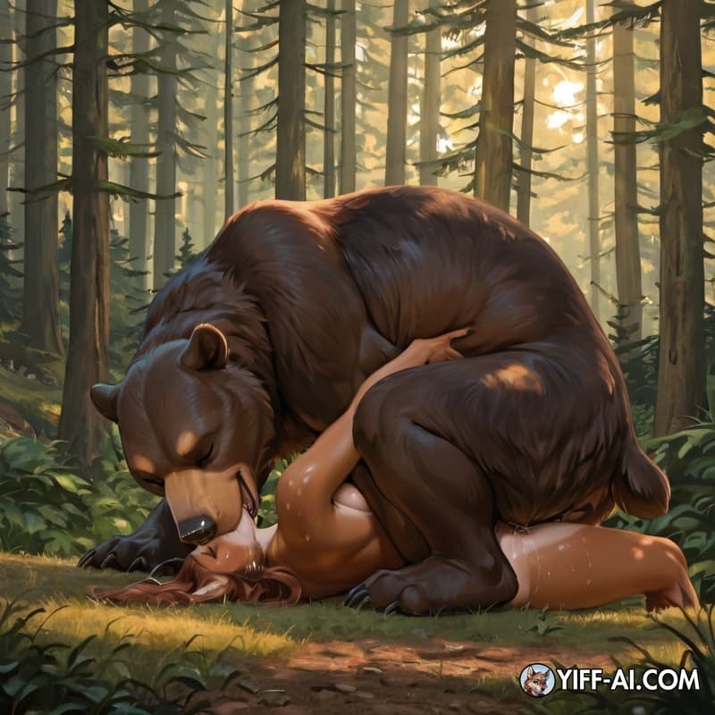 forest, forsed,bear,deep_cunnilingus, feral, female_on_feral,  