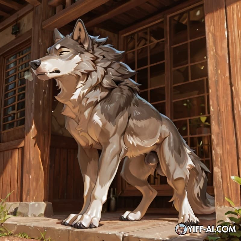 solo, male, wolf, feral, fullbody, cocky, sexy, hot