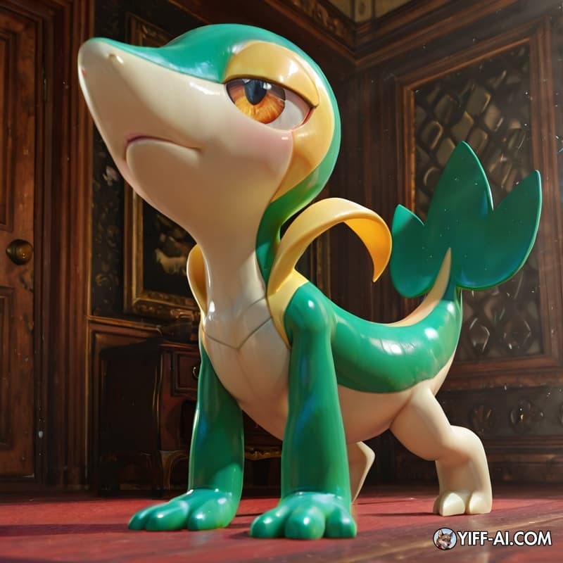 (by iskra):2, (3d, realistic):0.01, feral, Snivy, NSFW, transformation, mid_transformation, mtf_transformation,