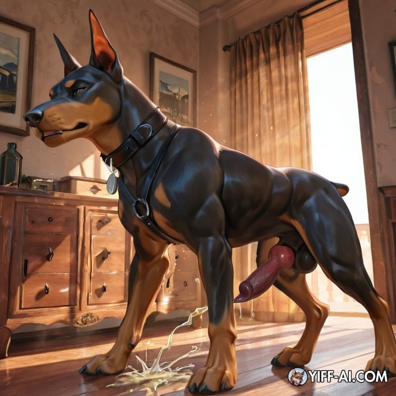 doberman,sheath,naked,Dick with knot,pissing