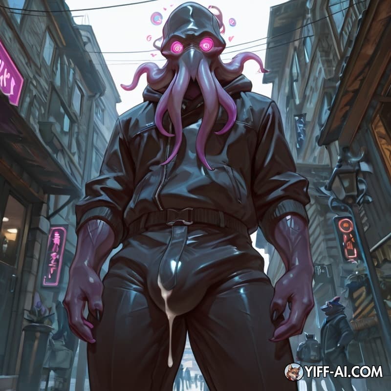 Mindflayer, mind_control, bulge, bulge_frottage, leaking_cum, public_exposure,