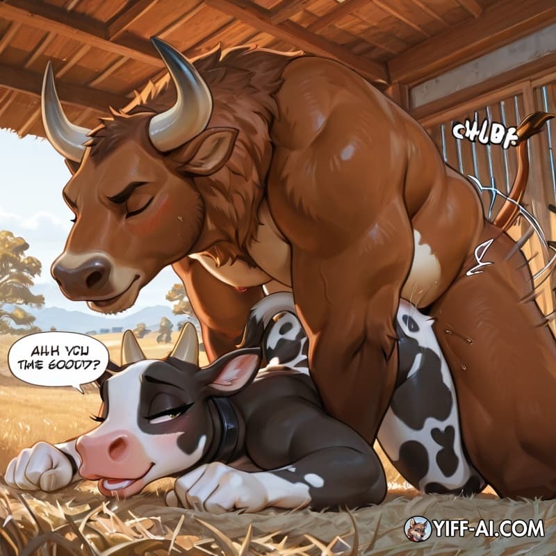seductive, fat, cow, from_behind_position, speech_bubble, 