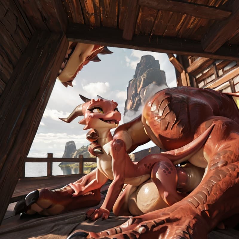 (Male dragon (feral:1.3)), (female kobold 
(feral:1.3)) male_penetrating, female_penetrated, fully_inside, size_difference, larger_male, extreme_size_difference, vaginal_penetration, 