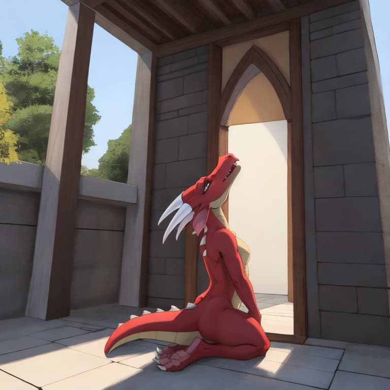 +Add_chaeacter, dragon, male_(gender), huge_(size) big_penis_(anatomy) feral_(anatomy) standing, +add_character, kobold, small, Female_gender, sitting, oral_penetration:1.3, female_penetrated:1.3,