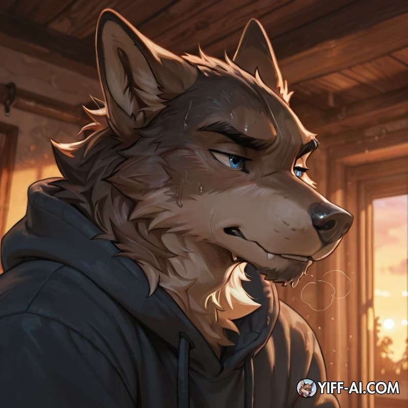 Give me a wolf MILF getting buckshots from a latino male. Blue eyes, evening light, and sweat.