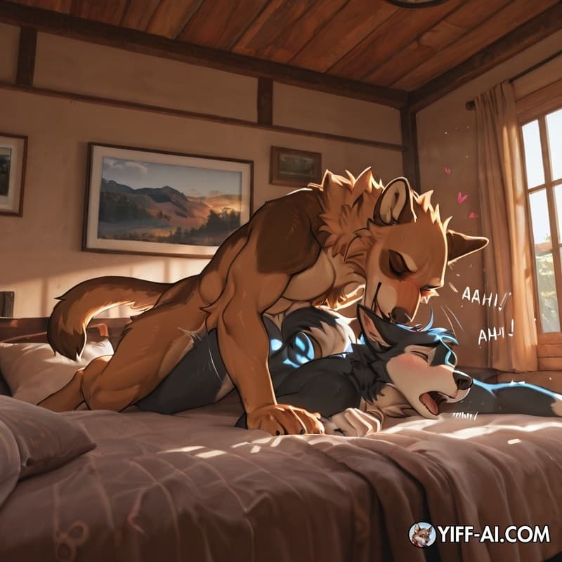 2 furries making love. male/male, hardcore. moan,