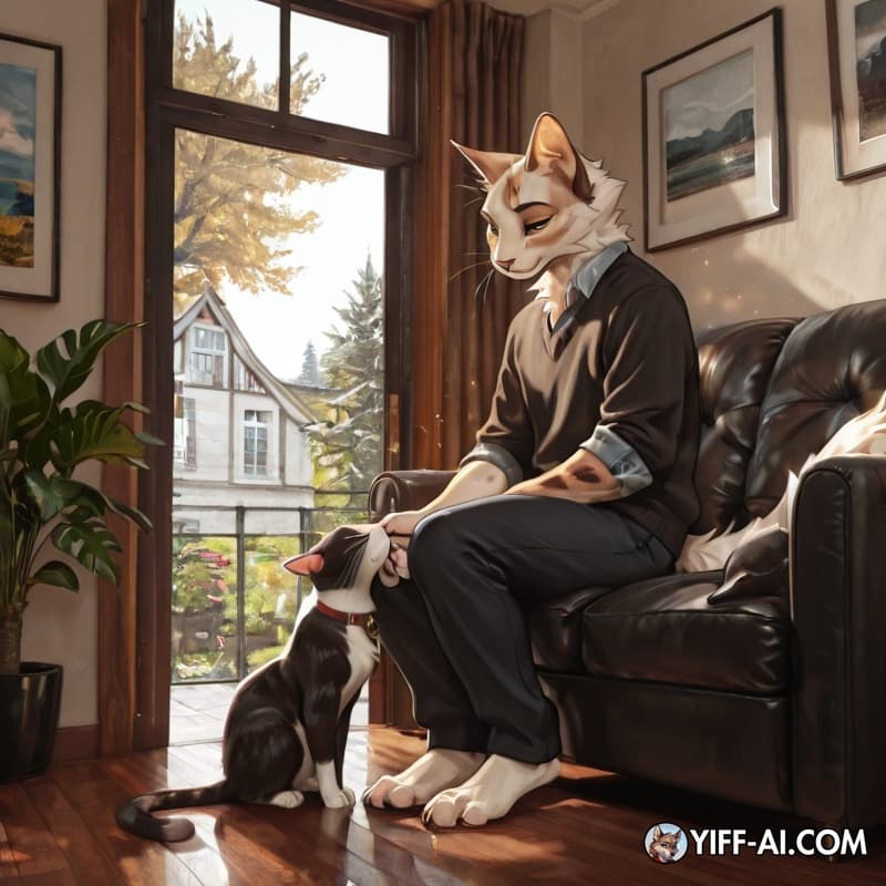 1boy,1girl, white_fur, cat, anthro_on_anthro, 