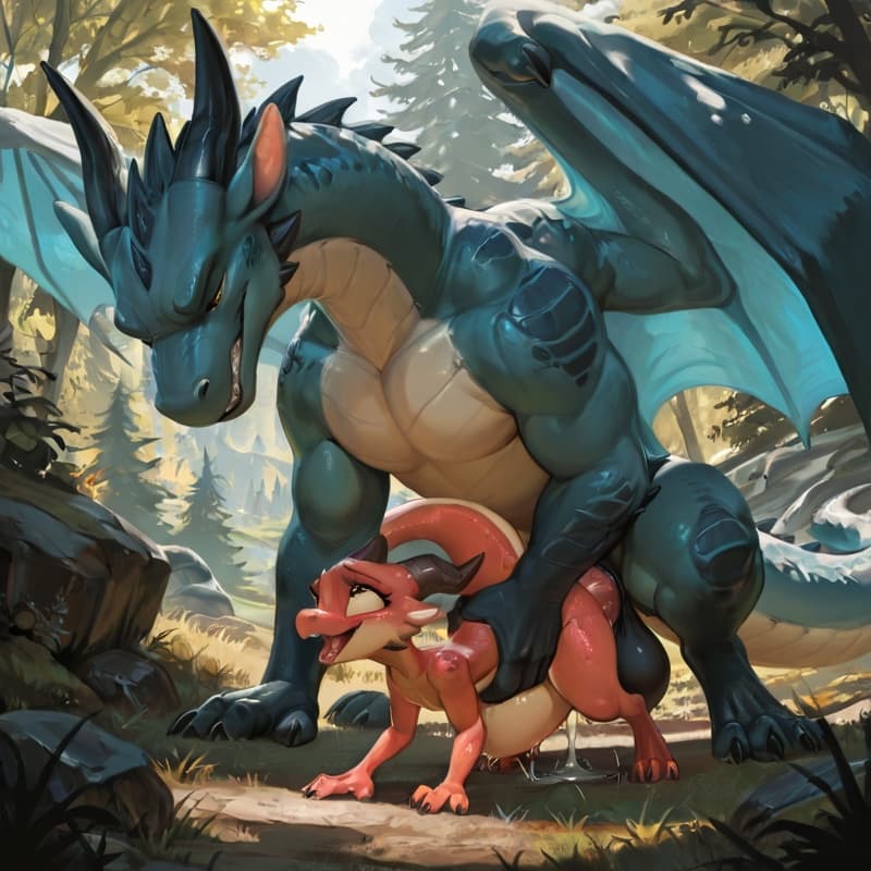 (Male dragon big_penis (feral:1.3)), +(female kobold (feral:1.3)), male_penetrating, female_penetrated, fully_inside, larger_male, (extreme_size_difference:1.3), (extreme_penetration:1.3), 