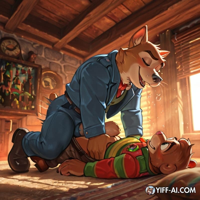 Nick wild dressed up like Woody from toy story being fucked by Gideon grey dressed up prospector pete from toy story 