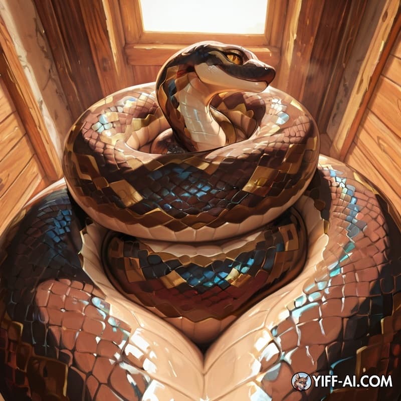 Solo, female, snake, big_tail,legless, naked, receiving_pov, coiling, 