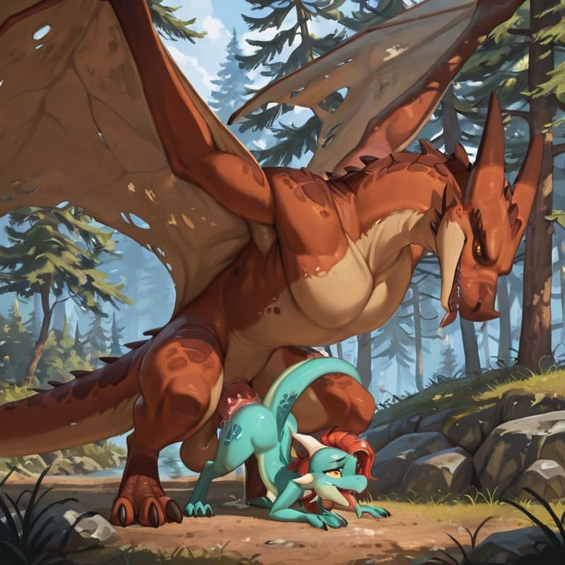 (Male wyvern big_penis (feral:1.3)), +(female kobold (feral:1.3)), male_penetrating, female_penetrated, fully_inside, larger_male, (extreme_size_difference:1.3), (extreme_penetration:1.3),