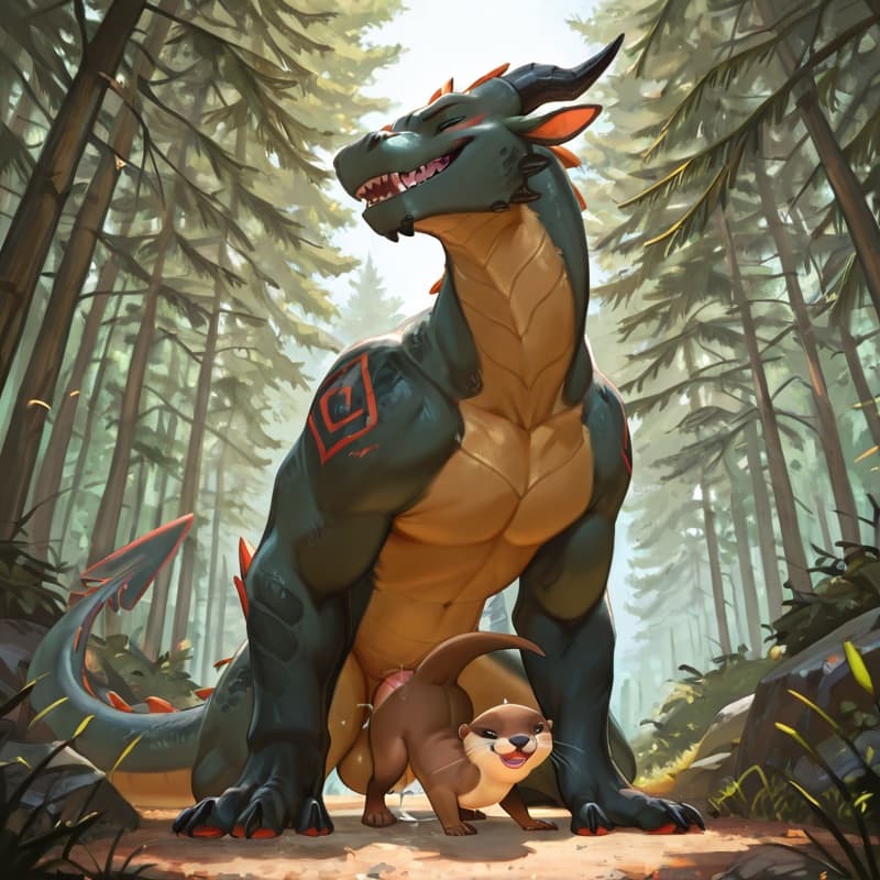 (bad_parenting:1.3), male dragon, (female_otter tits), penetration, (extreme_size_difference:1.3), size_difference, larger_male, (juvenile_female:1.3), balls_deep, (juvenile:1.3),  (younger_female:1.3