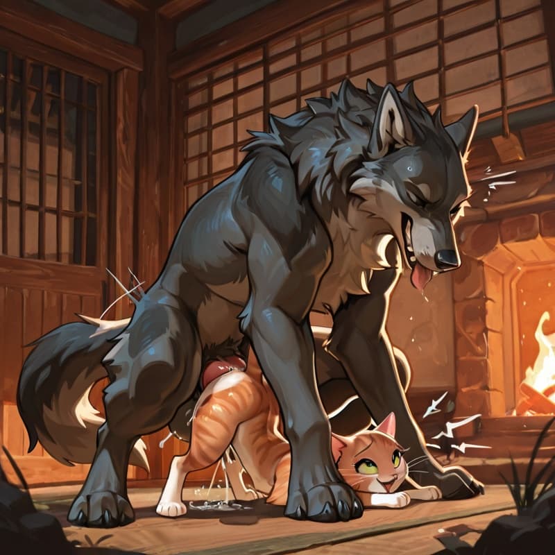  (male wolf squatting) , (female_cat), penetration, size_difference, larger_male, balls_deep,  (playful:1.3), (happy_sex:1.3), (feral_female:1.3), (feral_penetrated:1.3), vulva, (vaginal_penetration:1
