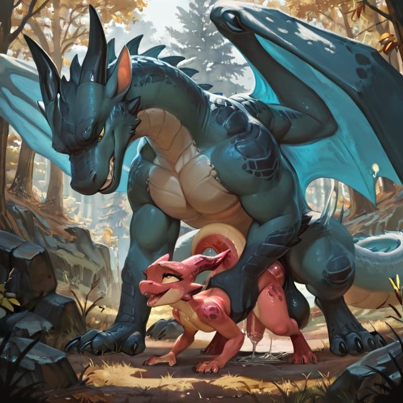 (Male dragon big_penis (feral:1.3)), +(female kobold (feral:1.3)), male_penetrating, female_penetrated, fully_inside, larger_male, (extreme_size_difference:1.3), (extreme_penetration:1.3), 