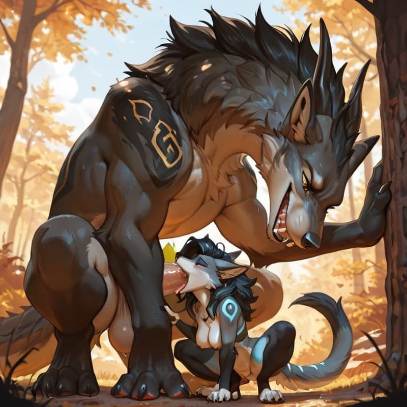  (male dragon squatting) , (female_wolf), penetration, (extreme_size_difference:1.3), larger_male, balls_deep,  (playful:1.3), (happy_sex:1.3), (feral_female:1.3), (feral_penetrated:1.3), (oral_penetr