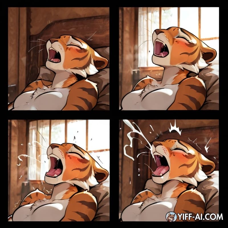 (comic book) Master tigress exited, orgasm_face, orgasm_denial,