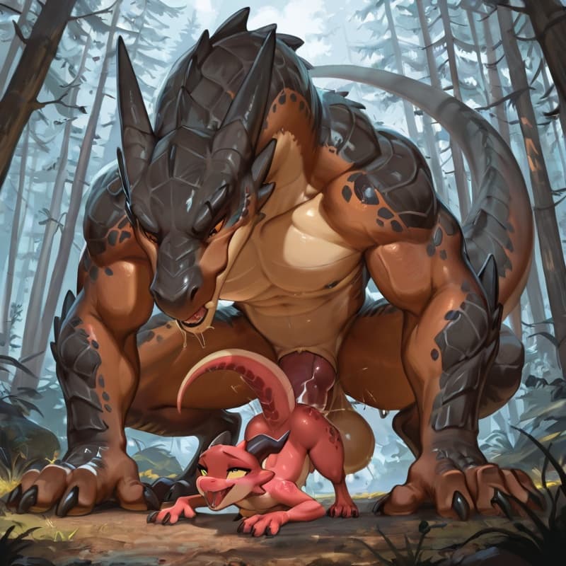 (Male wyvern big_penis (feral:1.3)), +(female kobold (feral:1.3)), male_penetrating, female_penetrated, fully_inside, larger_male, (extreme_size_difference:1.3), (extreme_penetration:1.3),