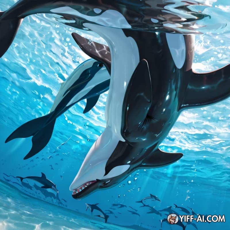 feral_penetrated, feral orca, feral dolphin, male/female, dolphin upside down