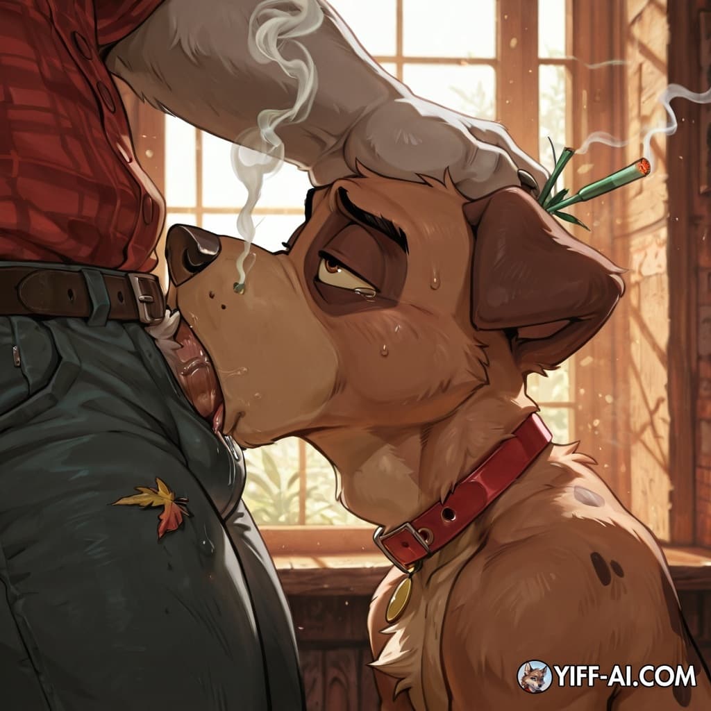 furry, dog, male/male, stoned, courage_the_cowardly_dog, smoking_marijuana, deep_throat,
