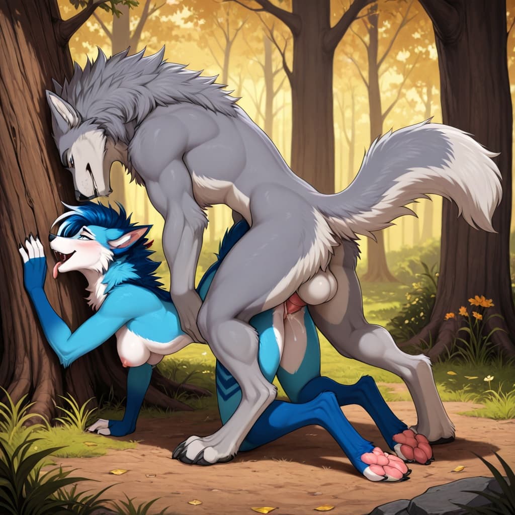By_Neshi, feral_wolf, wolf_penetrating_dragon, digitigrade, slim_anthro, anthro_dragon, furred_dragon, bestiality, interspecies_bestiality, feral_penetrating_anthro, male_penetrating_female, vaginal_p