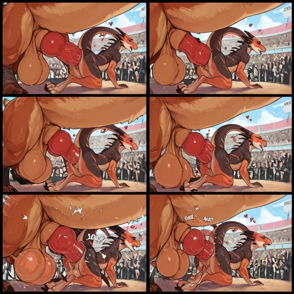 feral_penetrating_anthro, bestiality, intraspecies_bestiality, feral_wolf, huge_penis, knotted_penis, huge_balls, saggy_balls, swinging_balls, anthro_dragon, furred_dragon, slim_anthro, digitigrade, d