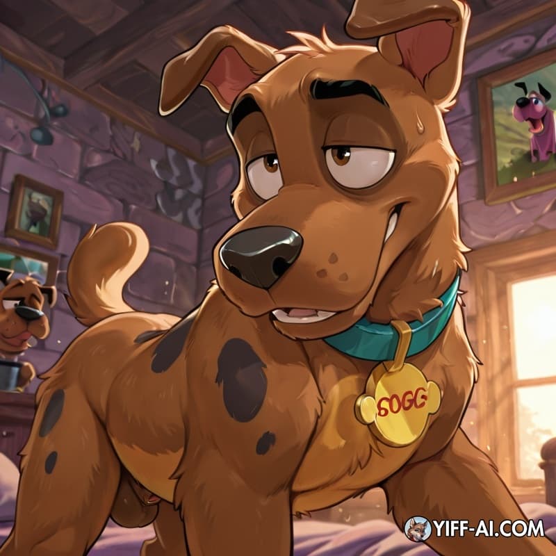 Gay male/male, courage the cowardly dog furry stoned, with Scooby