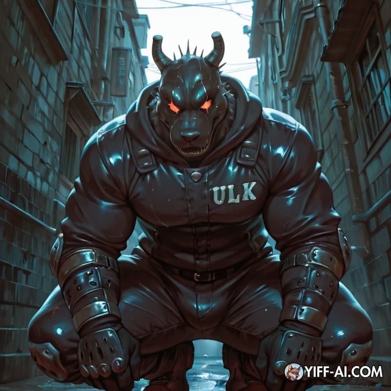 Kaiman from dorohedoro, model acurrate, solo male, bulky, muscular_male,