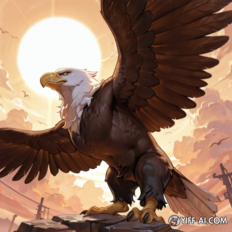 solo, anthro_on_anthro, bird(bald eagle), feathered_wings, feathered_crest, feathered_tail