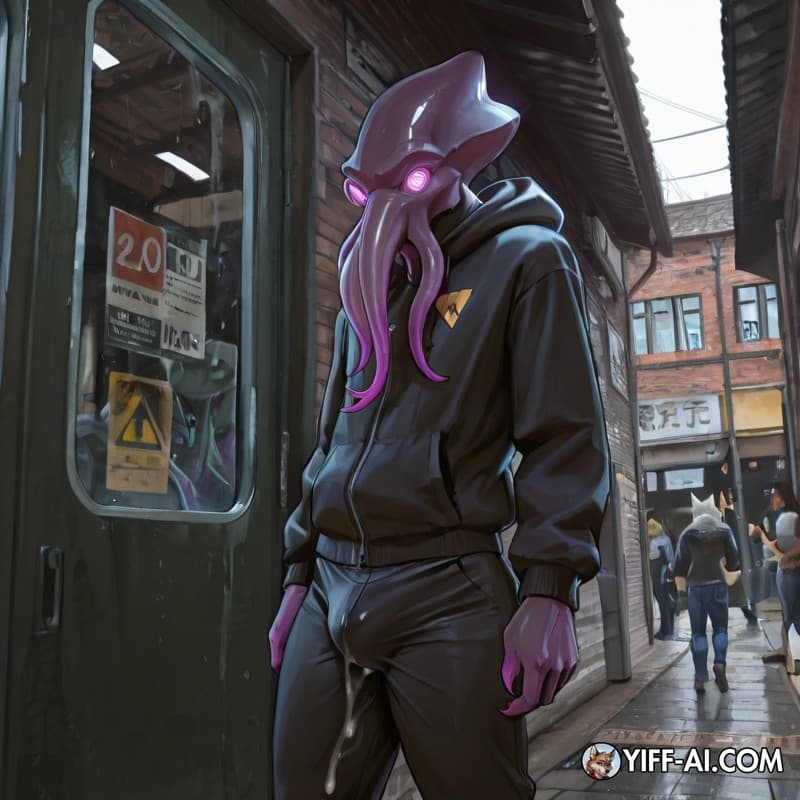 Mindflayer, mind_control, bulge, bulge_frottage, leaking_cum, public_exposure,