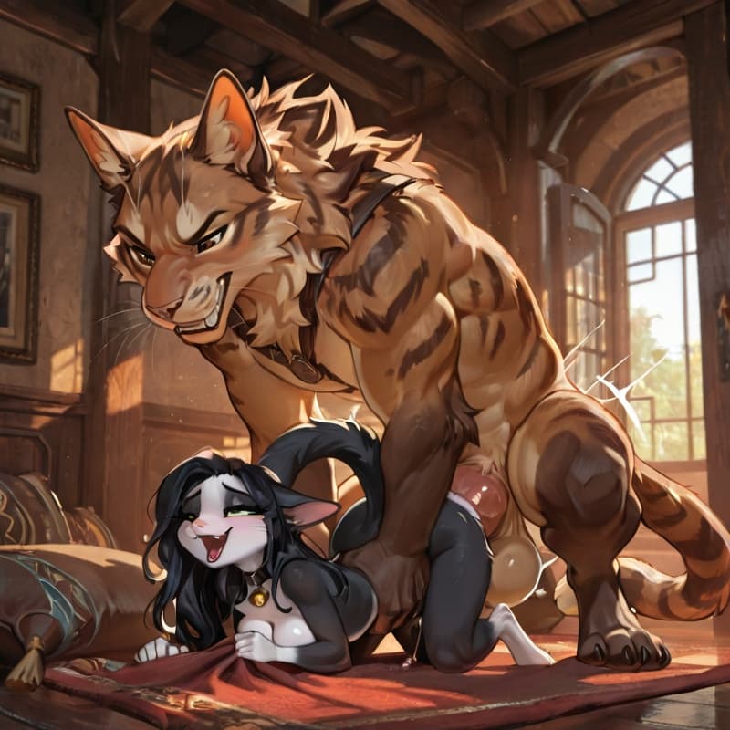 (Man human big_penis), +(female cat (feral:1.3)), human_penetrating, female_penetrated, fully_inside, larger_human, (extreme_size_difference:1.3), (extreme_penetration:1.3),