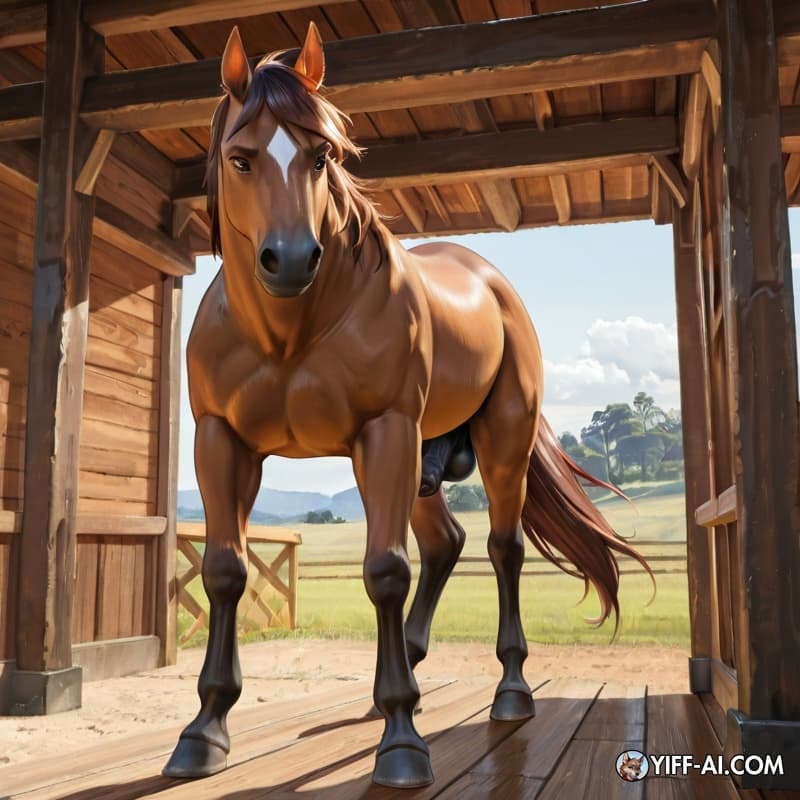 male, solo, horse, feral, hard equine cock with human male twink