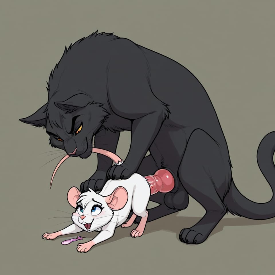 (Male cat, (feral:1.3), humanoid_penis), (female mouse, (feral:1.3)), vaginal_penetration, penetration, feral_on_feral, feral_penetrating_feral, size_difference, larger_male, male_penetrating_female,